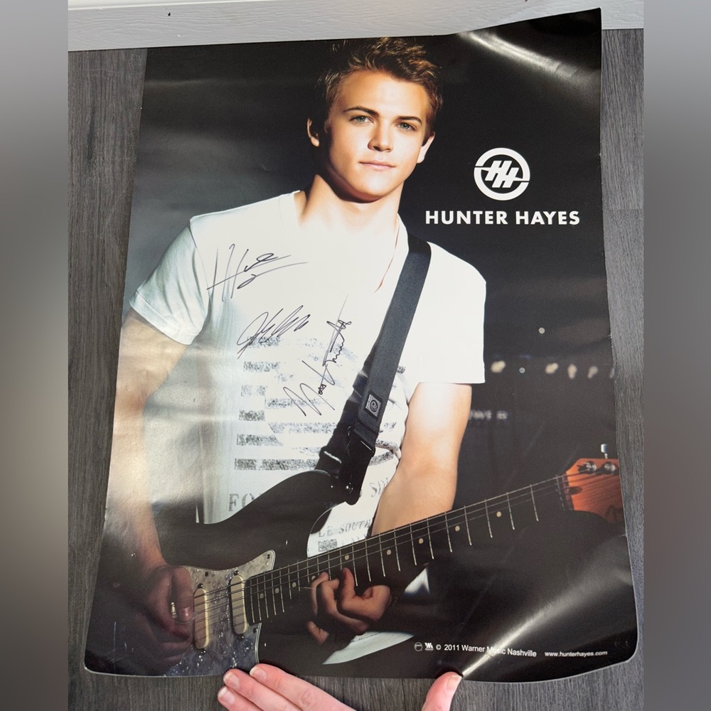 Hunter Hayes and band autographed poster - like new condition